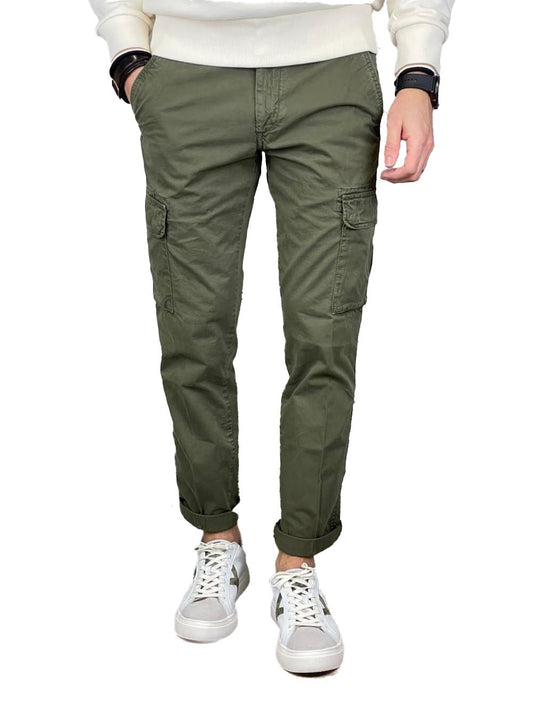 40Weft Pantalone Uomo Aiko-1687 Verde militare