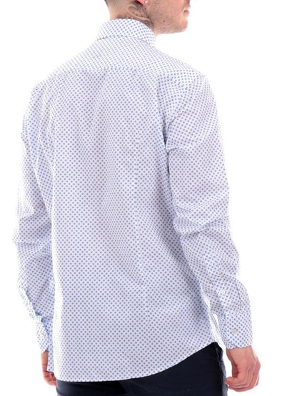 Bastoncino Camicia Uomo B2608 Simo Bianco celeste