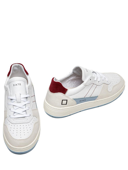 D.A.T.E. Sneakers Donna Court 2.0 Vint.calf W401 Bianco bordeaux