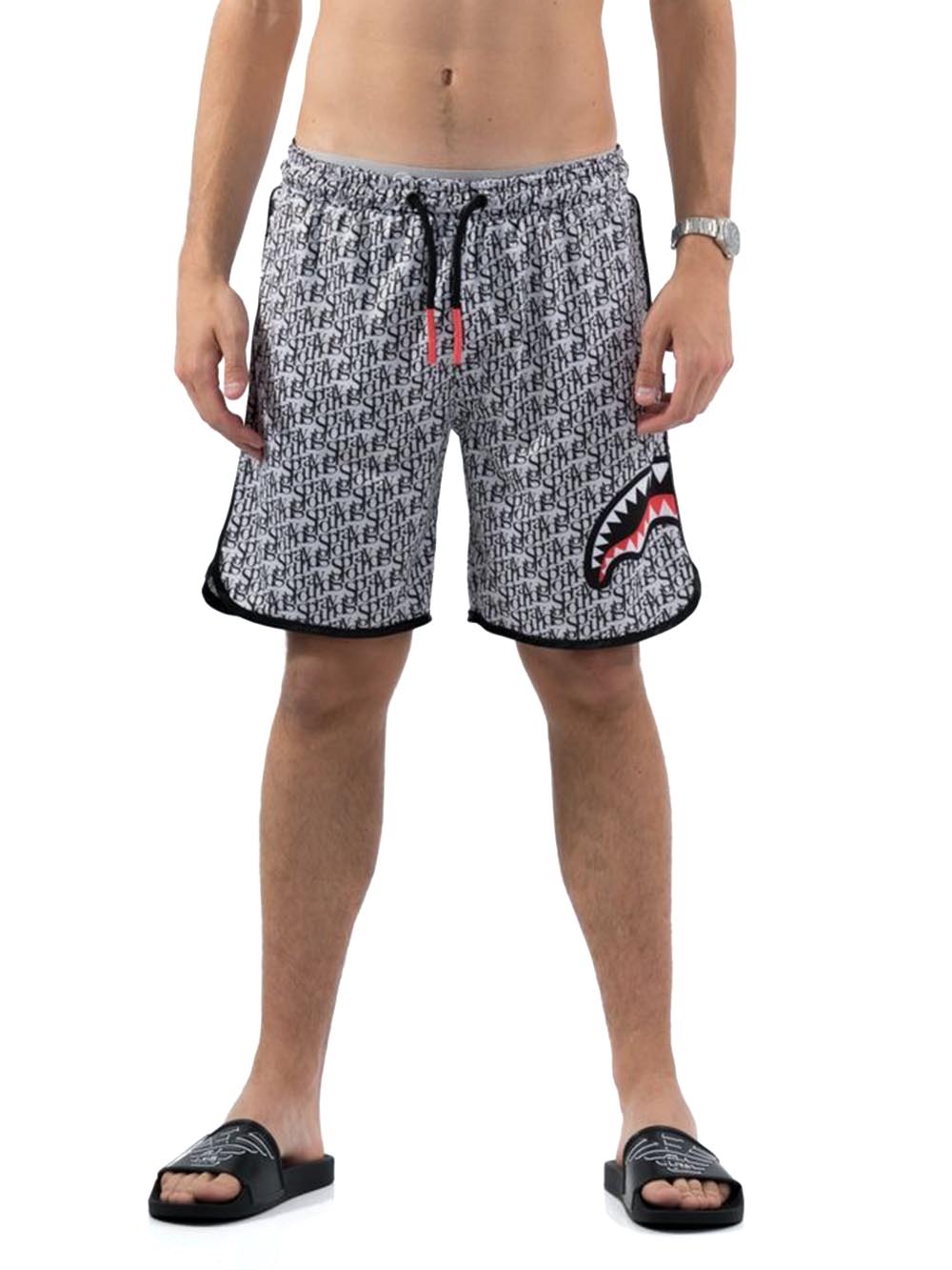 Sprayground Costume Uomo Spior Swim Sp050 Bianco nero