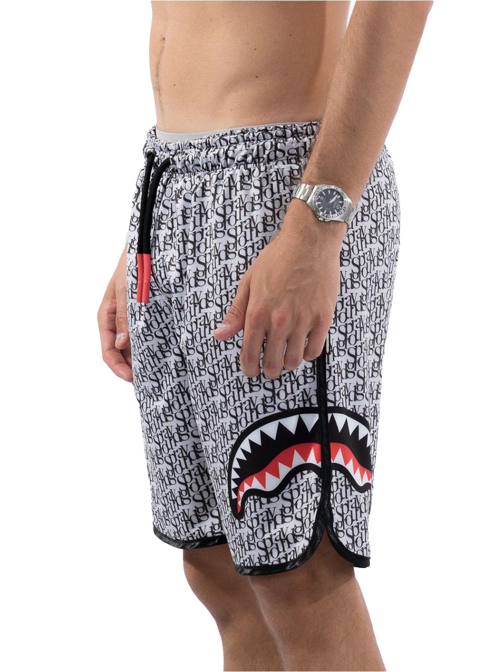 Sprayground Costume Uomo Spior Swim Sp050 Bianco nero