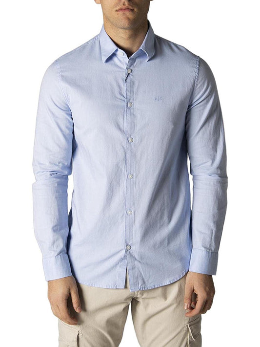 Armani Exchange Camicia Uomo 8nzcgb Z8anz Celeste