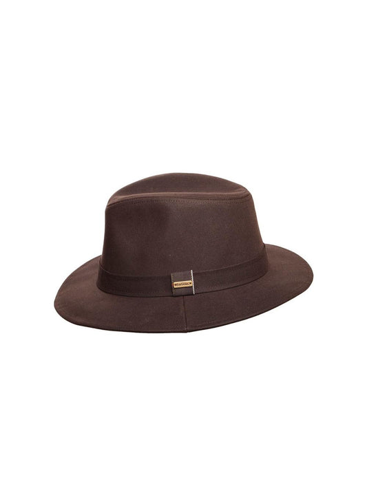 Barbour Cappello Uomo Lha0401 Vintage Wax Bushman Hat Marrone