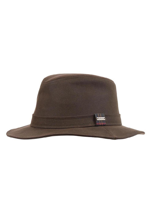 Barbour Cappello Uomo Lha0401 Vintage Wax Bushman Hat Verde oliva