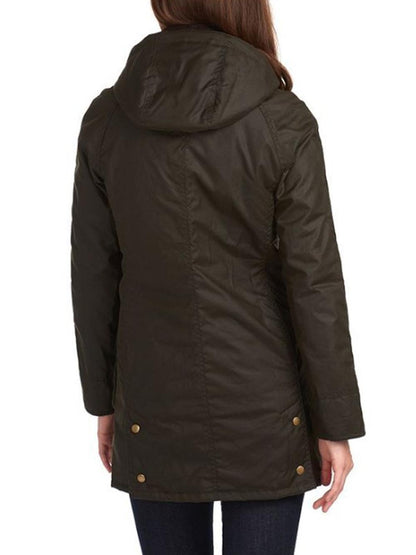 Barbour Giubbino Donna Lwx0534 Bower Wax Jacket Verde oliva