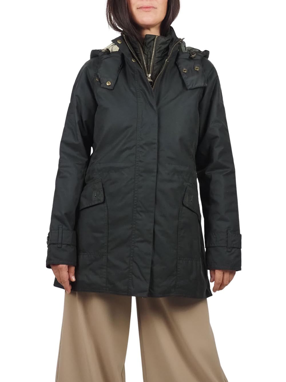 Barbour Giubbino Donna Lwx1179 Cannich Wax Nero