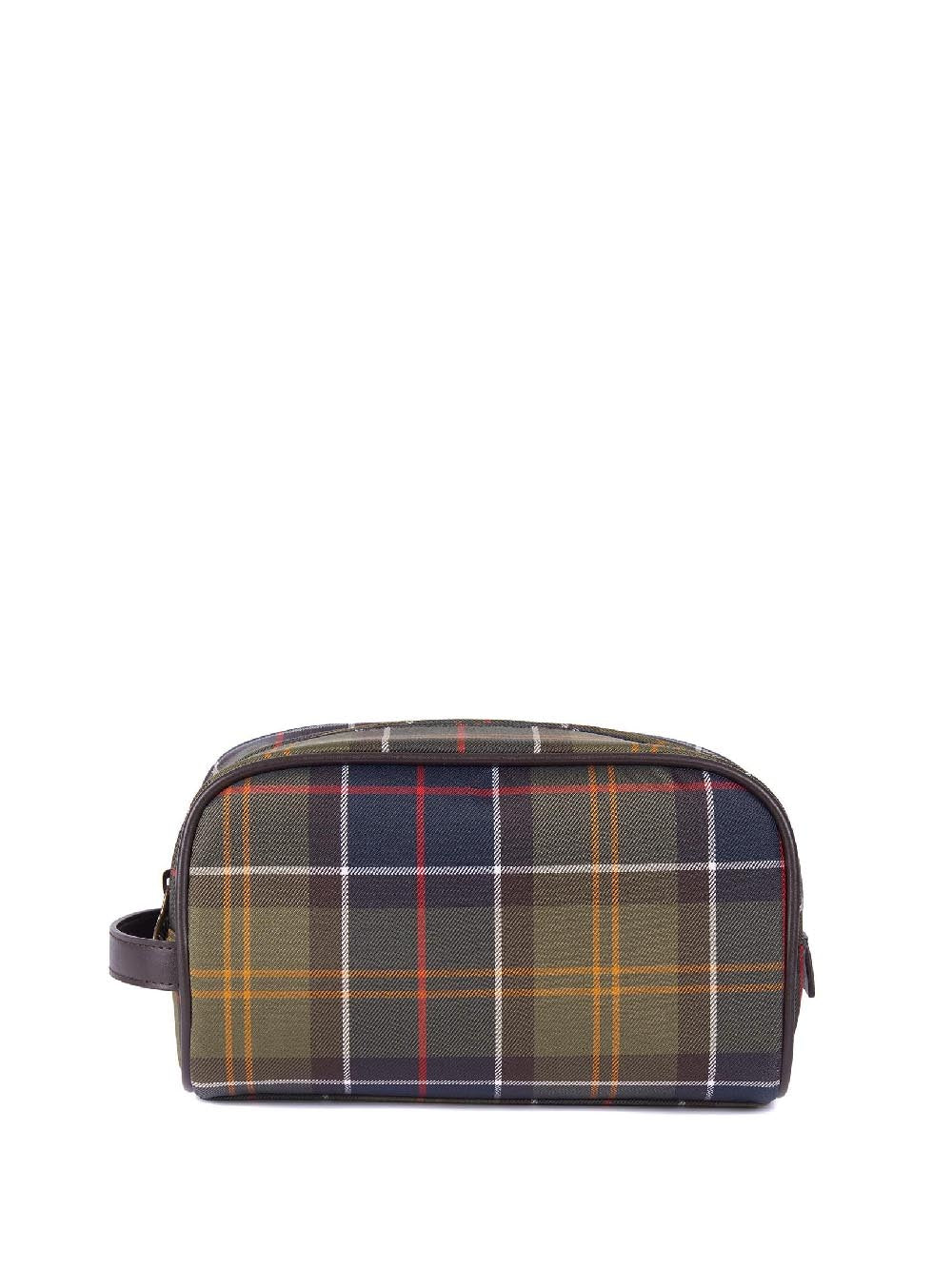 Barbour Pochette Unisex Mac0396 Tartan Washbag Verde