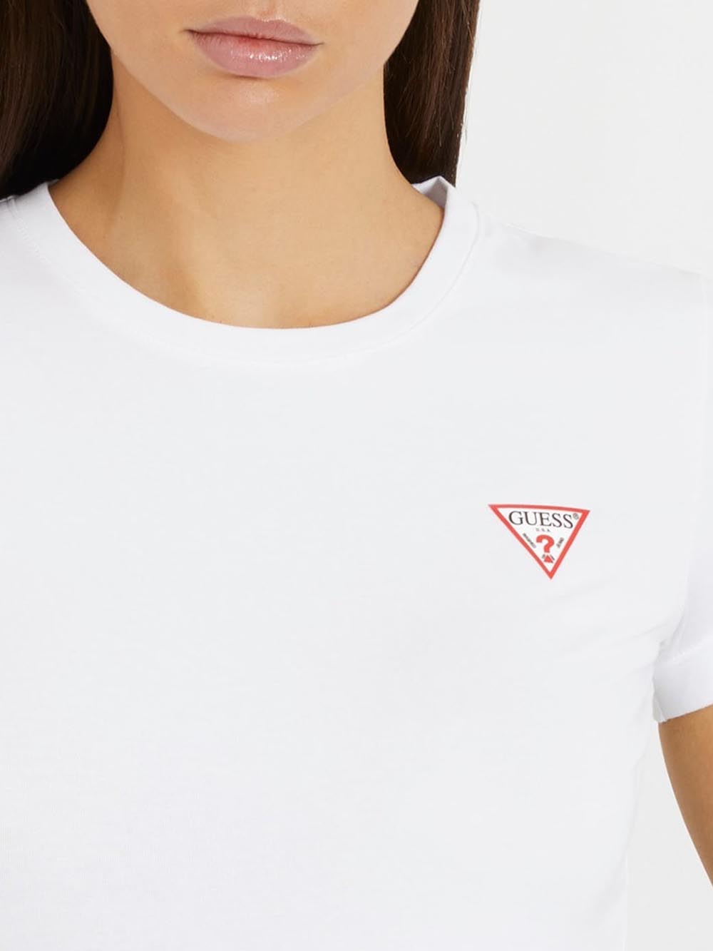 Guess T-shirt Donna W2yi44 J1314 Mini Triangle Bianco