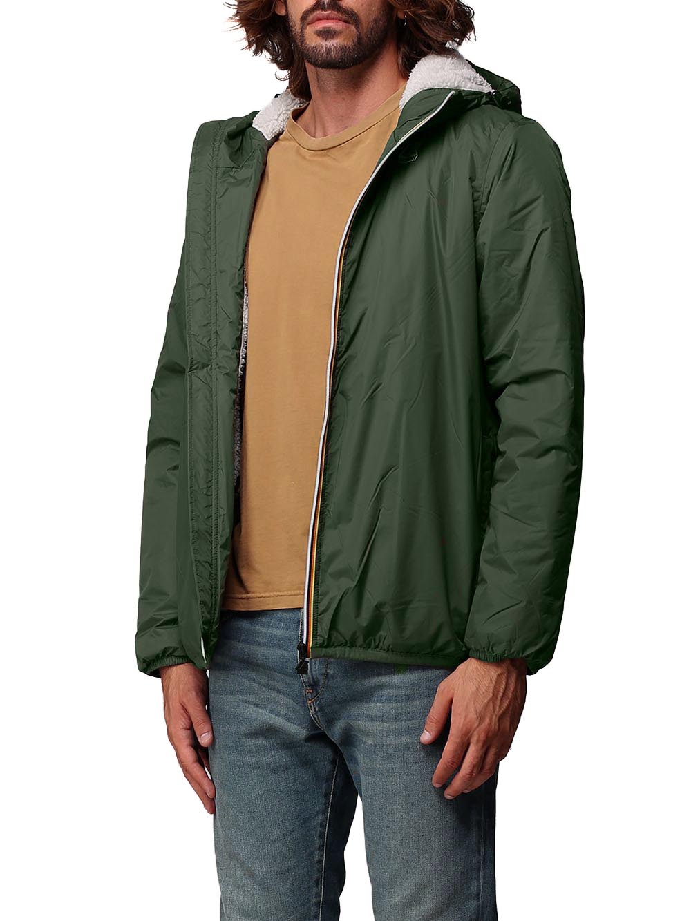 K-Way Giubbino Unisex K3118tw Le Vrai 3.0 Claude Orsetto Verde bosco