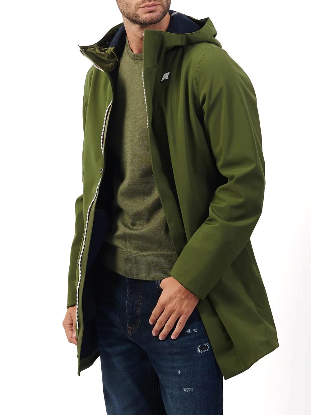 K-Way Giubbino Uomo K7126uw Marlyn Bonded Verde/blu