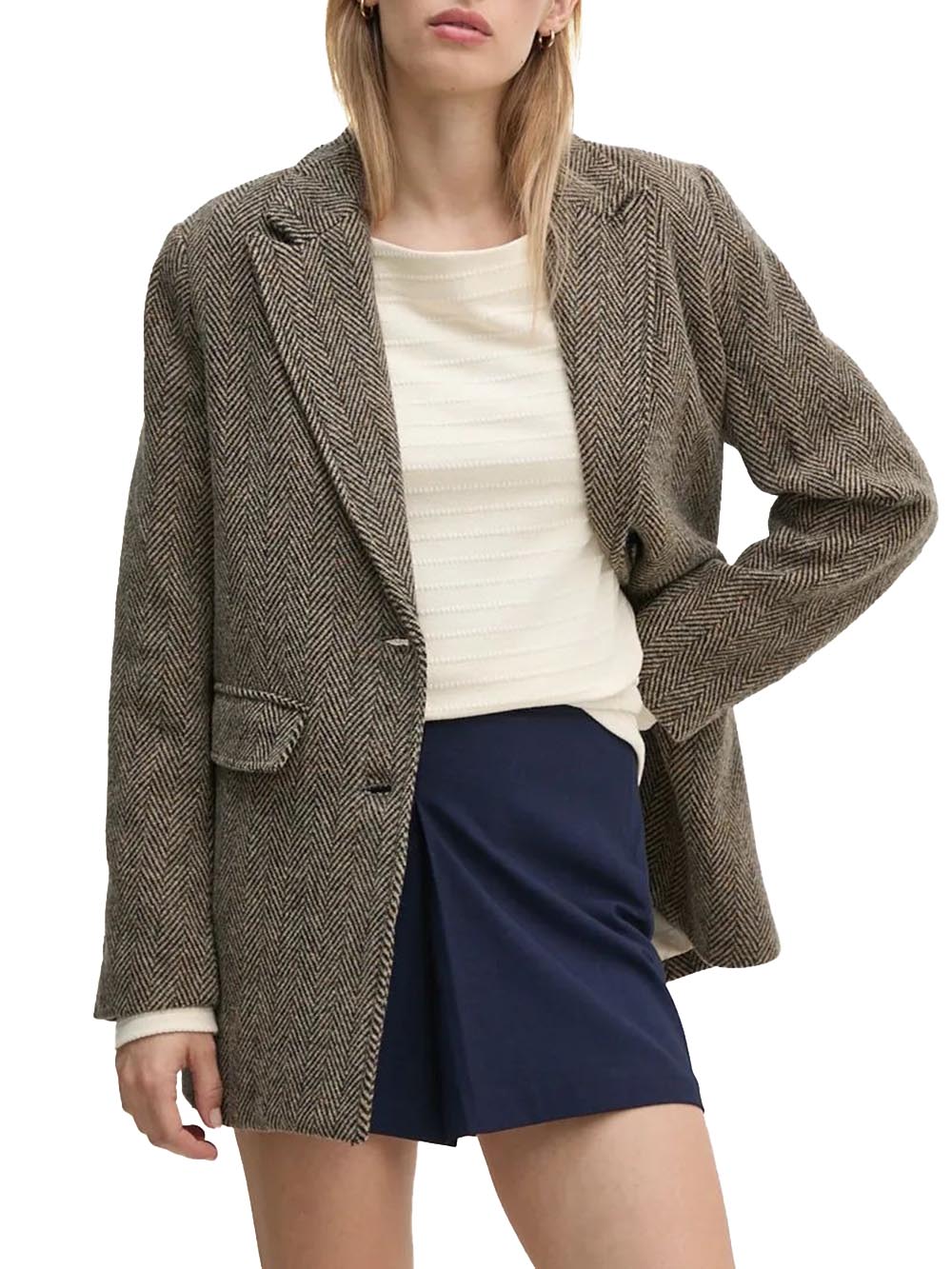 Pepe Jeans Cappotto Donna Camm Pl402460 Beige nero