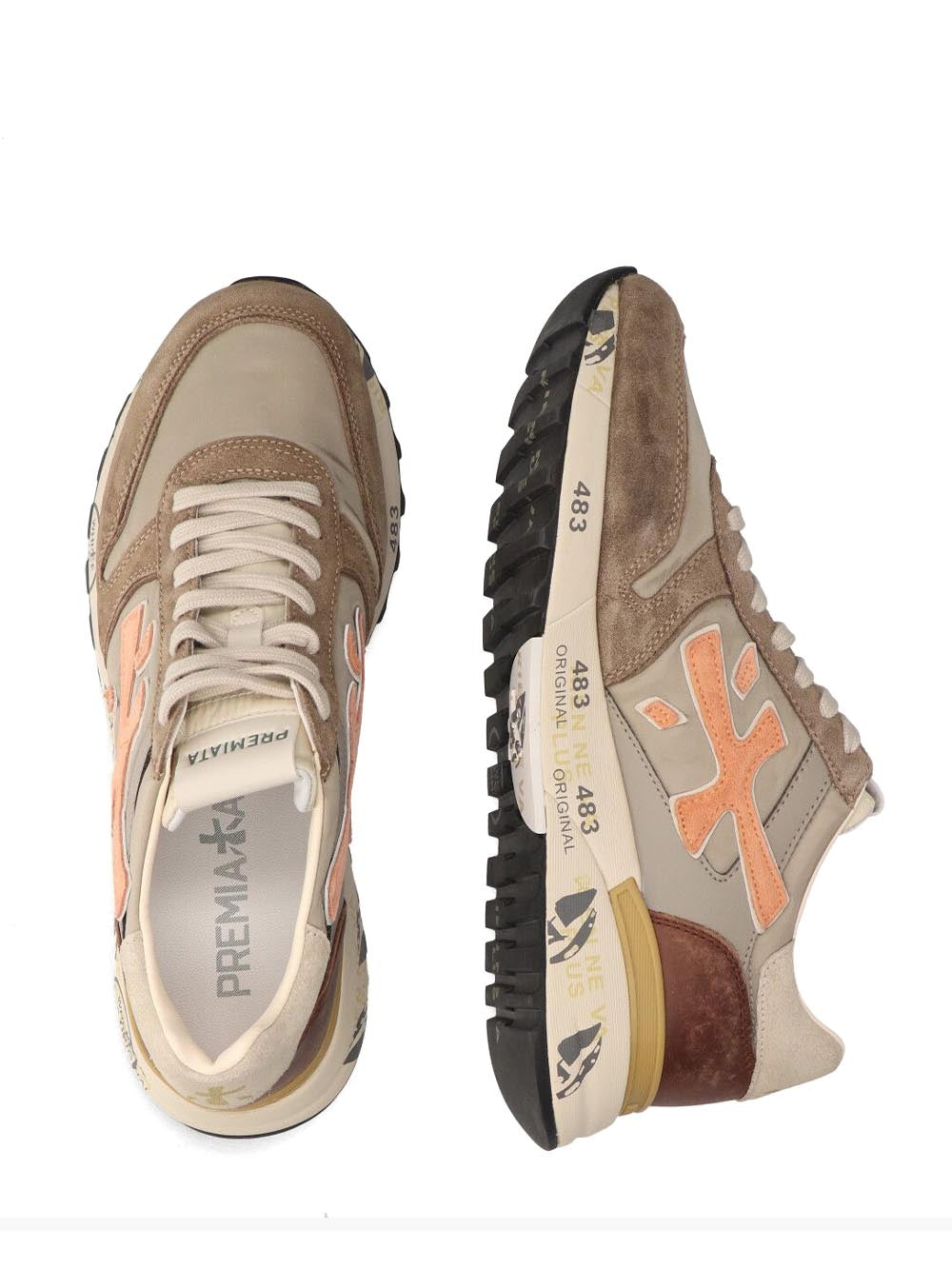 Premiata Sneakers Uomo Mick Nocciola arancio