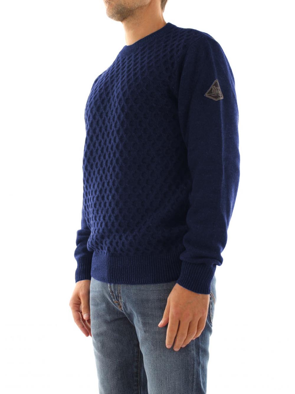 Roy Roger's Pullover Uomo Crew Neck Man Rru502 Ch99 Bluette