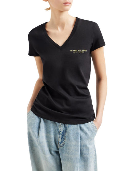 Armani Exchange T-shirt Donna 8nyt81 Yjg3z Nero/oro