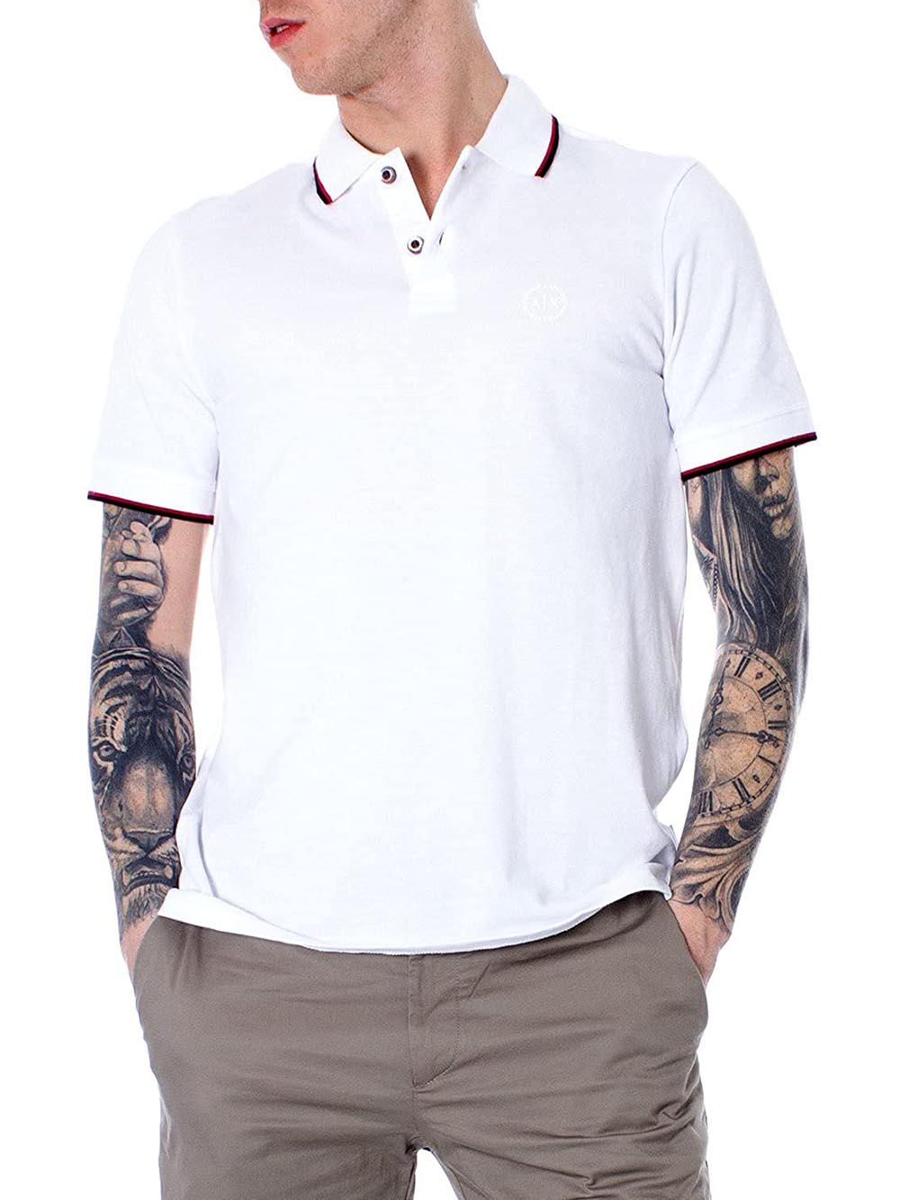 Armani Exchange Polo Uomo 8nzf75 Z8m5z Bianco