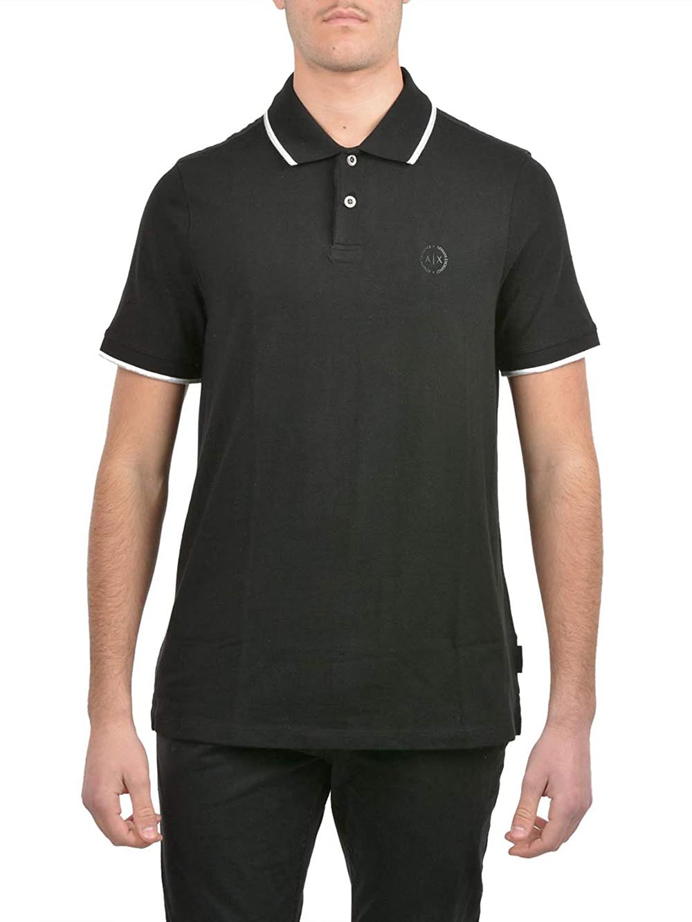 Armani Exchange Polo Uomo 8nzf75 Z8m5z Nero