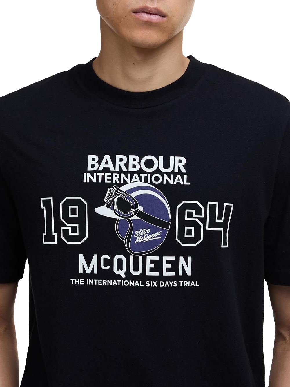 Barbour International T-shirt Uomo Mts1438 Giles Smq Graphic T-Shirt Nero