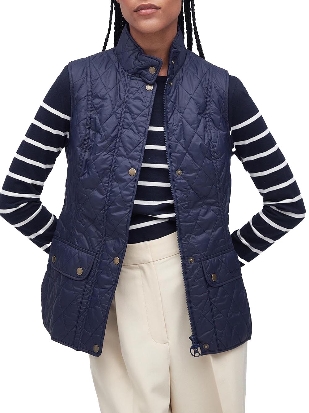 Barbour Smanicato Donna Lgi0003 Otterburn Gilet Blu