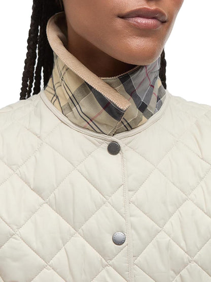 Barbour Giubbino Donna Lqu1012 Deveron Quilt Panna