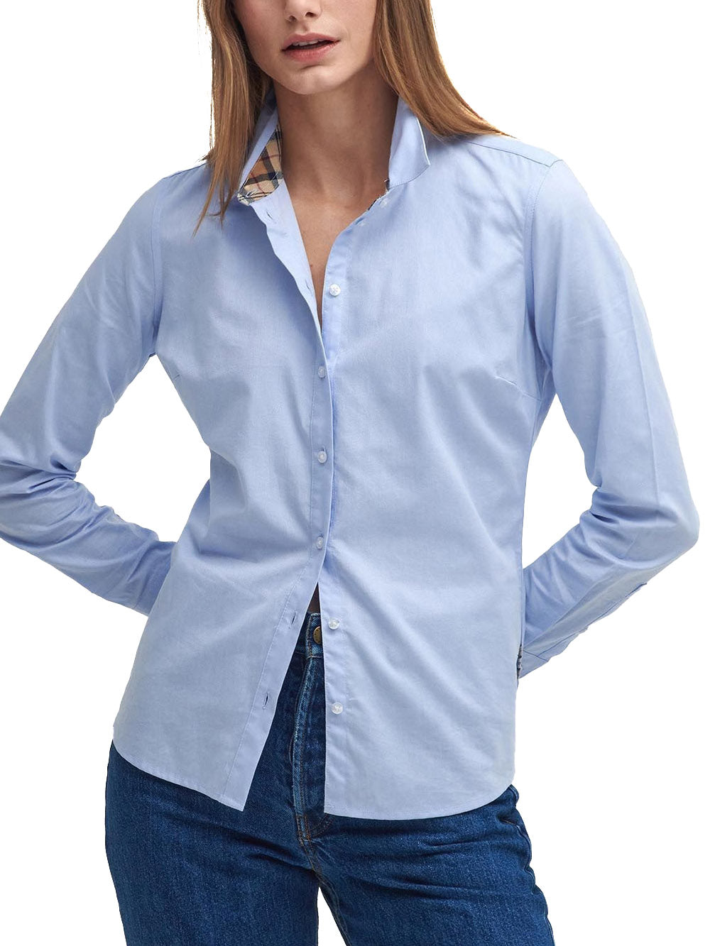 Barbour Camicia Donna Lsh1409 Derwent Shirt Azzurro