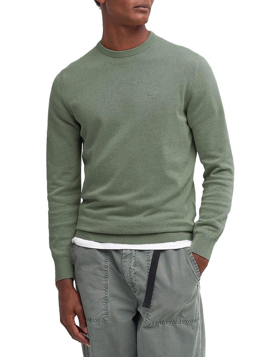 Barbour Maglia Uomo Mkn0932 Pima Cotton Crew Verde agave