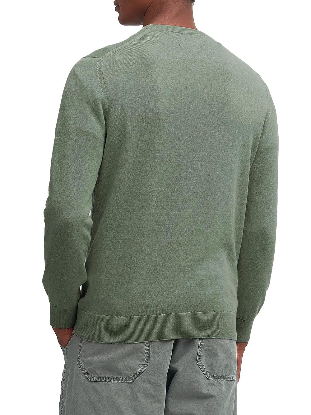 Barbour Maglia Uomo Mkn0932 Pima Cotton Crew Verde agave