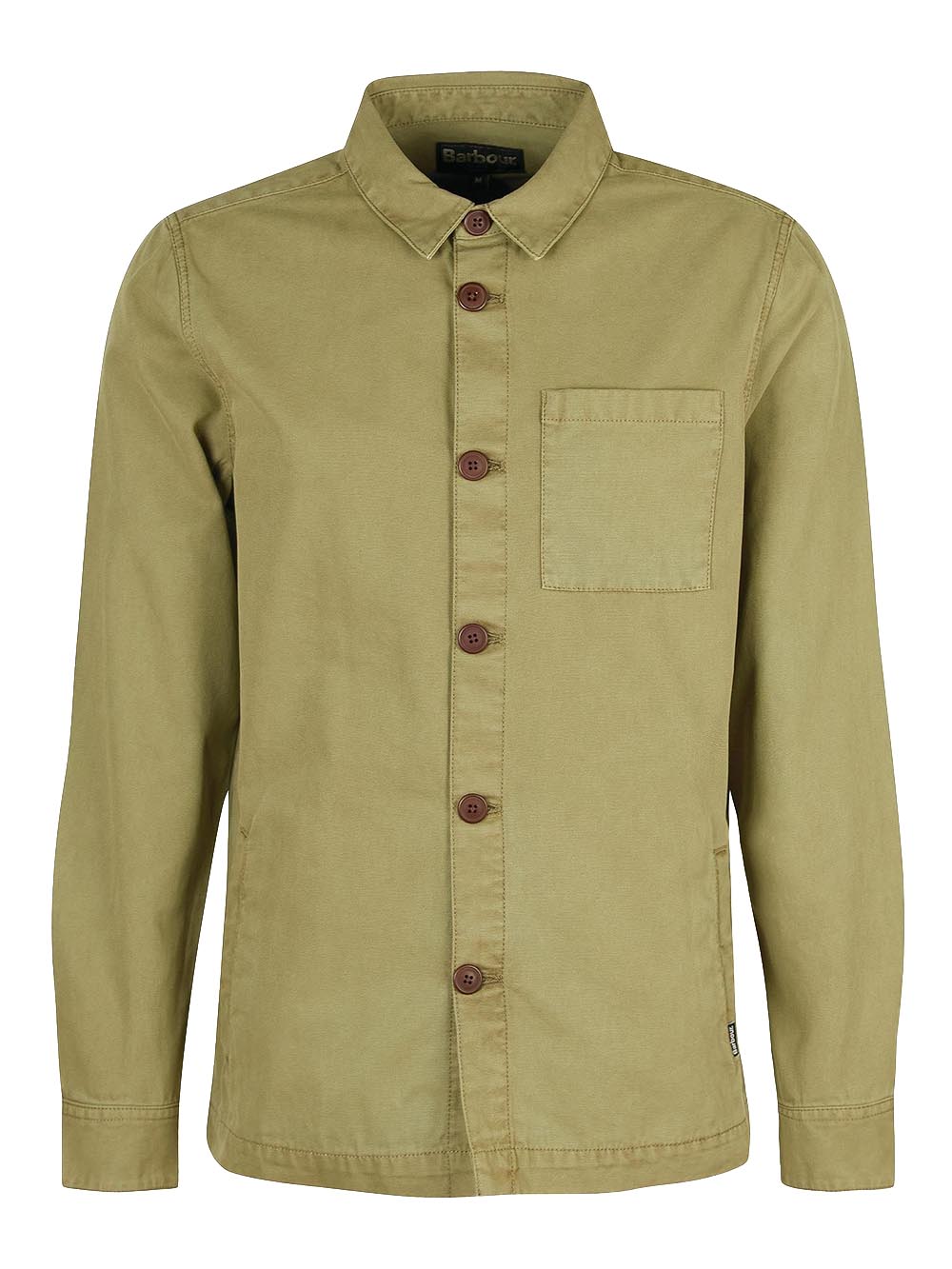 Barbour Camicia Uomo Mos0281 Washed Overshirt Verde