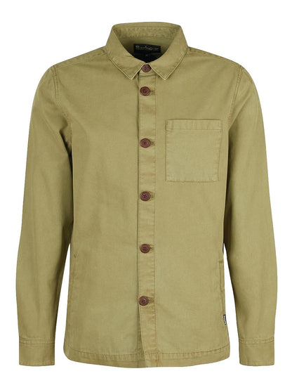 Barbour Camicia Uomo Mos0281 Washed Overshirt Verde