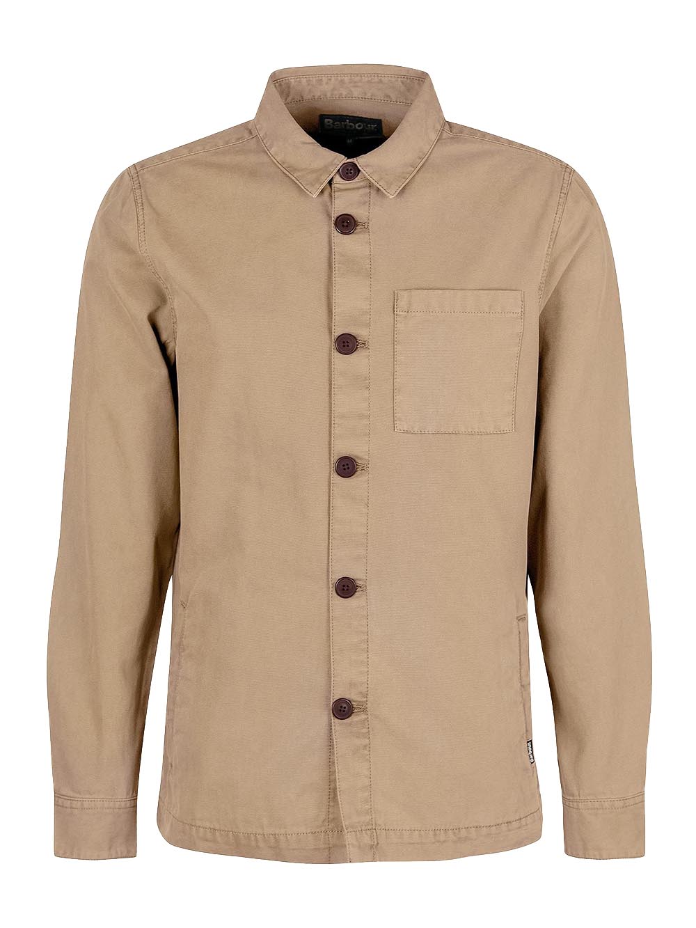 Barbour Camicia Uomo Mos0281 Washed Overshirt Cammello