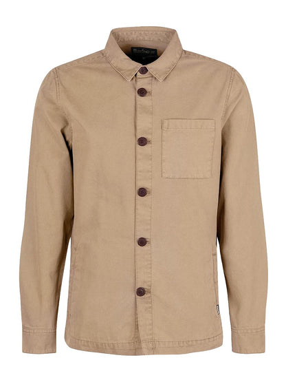 Barbour Camicia Uomo Mos0281 Washed Overshirt Cammello