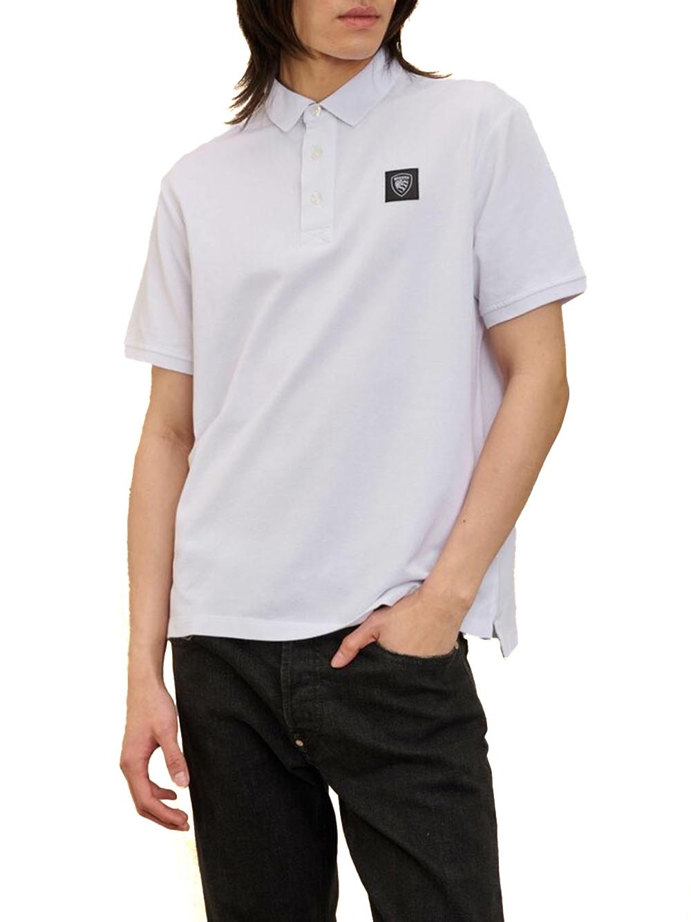 Blauer Polo Uomo 25sblut02309 007125 Alban Bianco