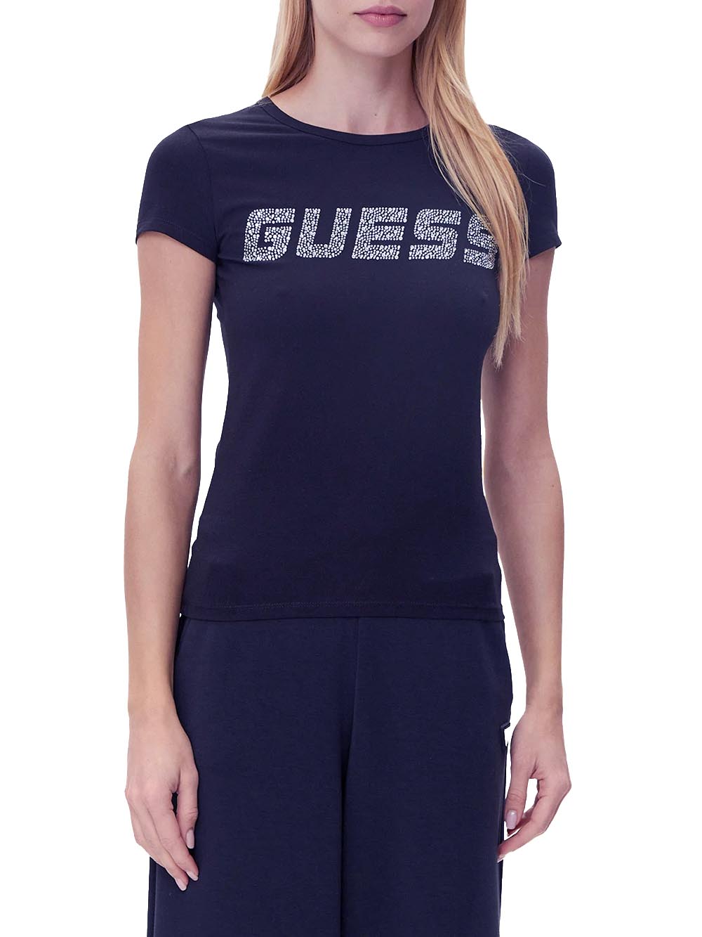 Guess T-shirt Donna V5gi20 J1314 New Kiara Blu