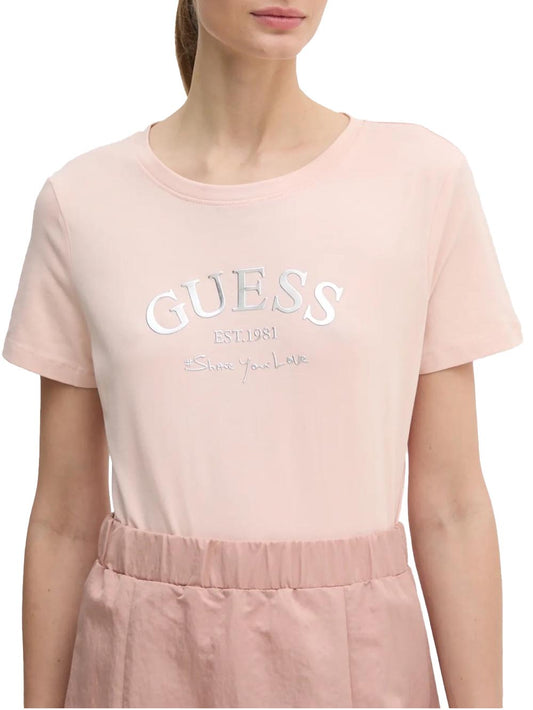 Guess T-shirt Donna V5ri16 J1314 Margot Rosa cipria