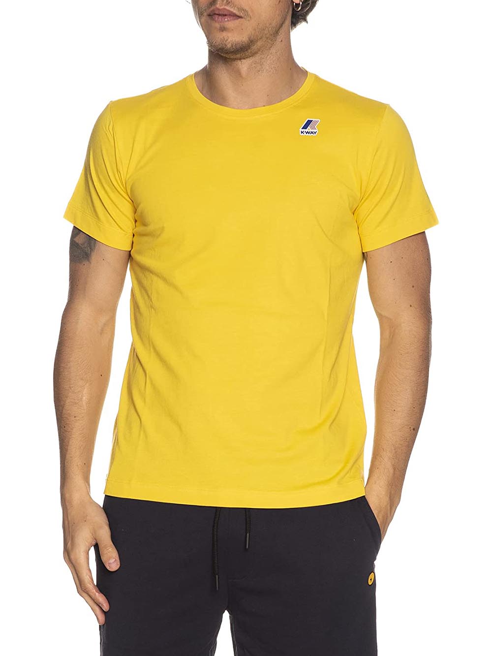 K-Way T-shirt Uomo K007je0 Le Vrai Edouard Giallo