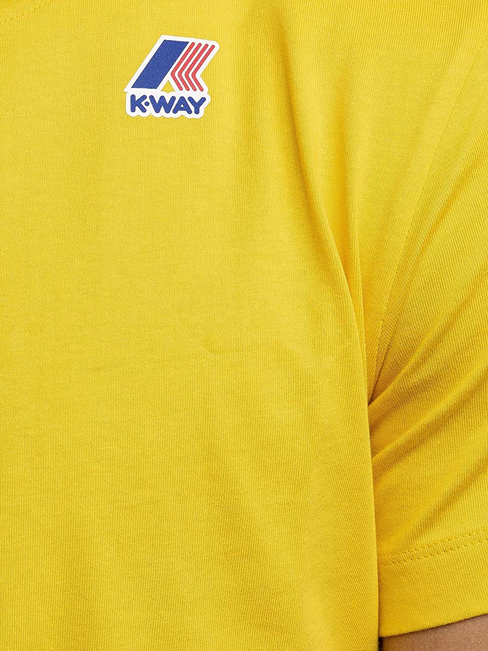 K-Way T-shirt Uomo K007je0 Le Vrai Edouard Giallo