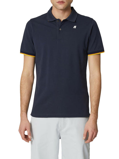 K-Way Polo Uomo K1125bw Vincent Pique Blu scuro