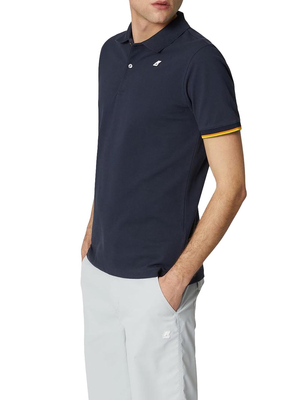 K-Way Polo Uomo K1125bw Vincent Pique Blu scuro