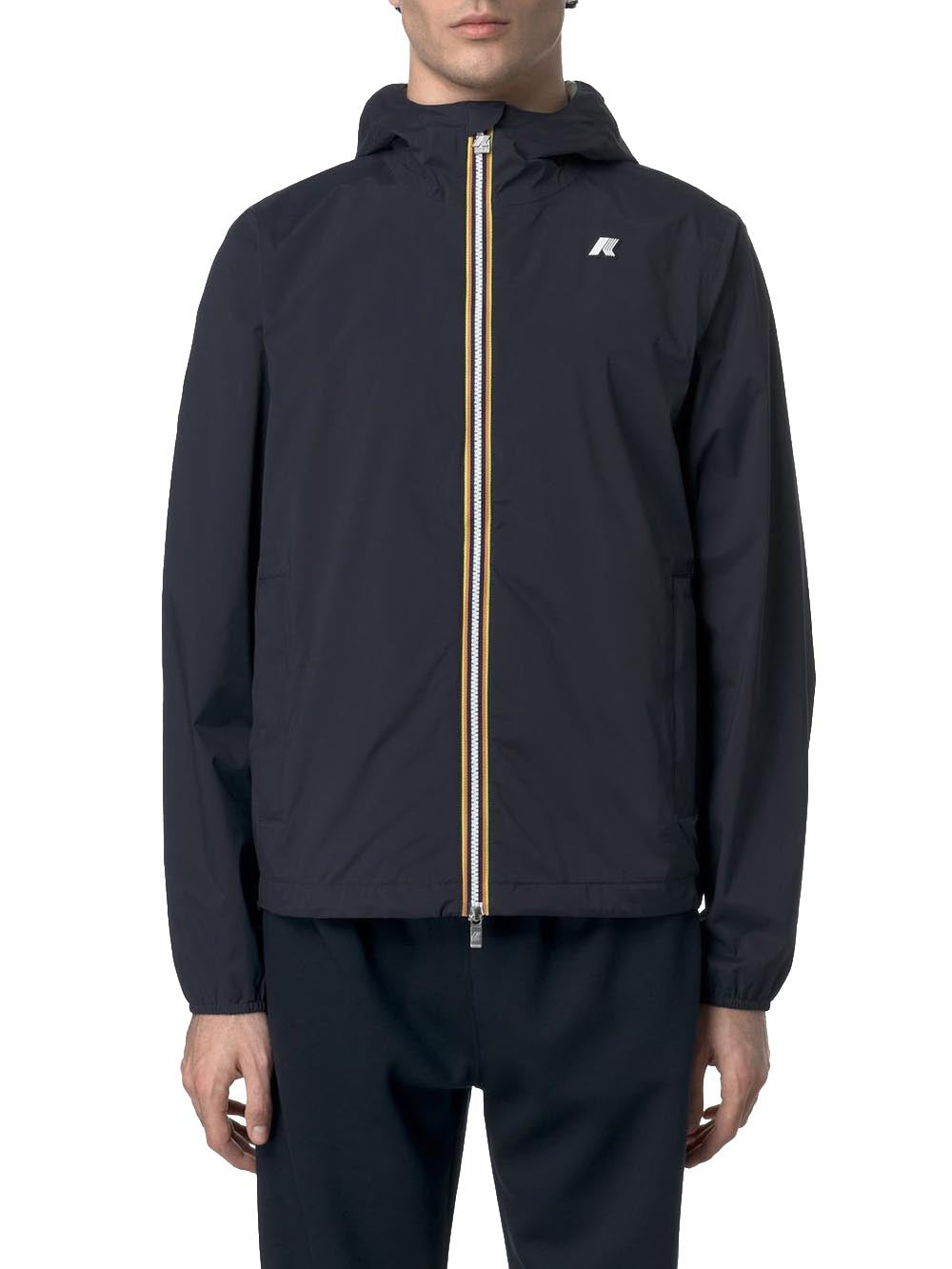 K-Way Giubbino Uomo K3123uw Jack Stretch Nylon Jersey Blu scuro