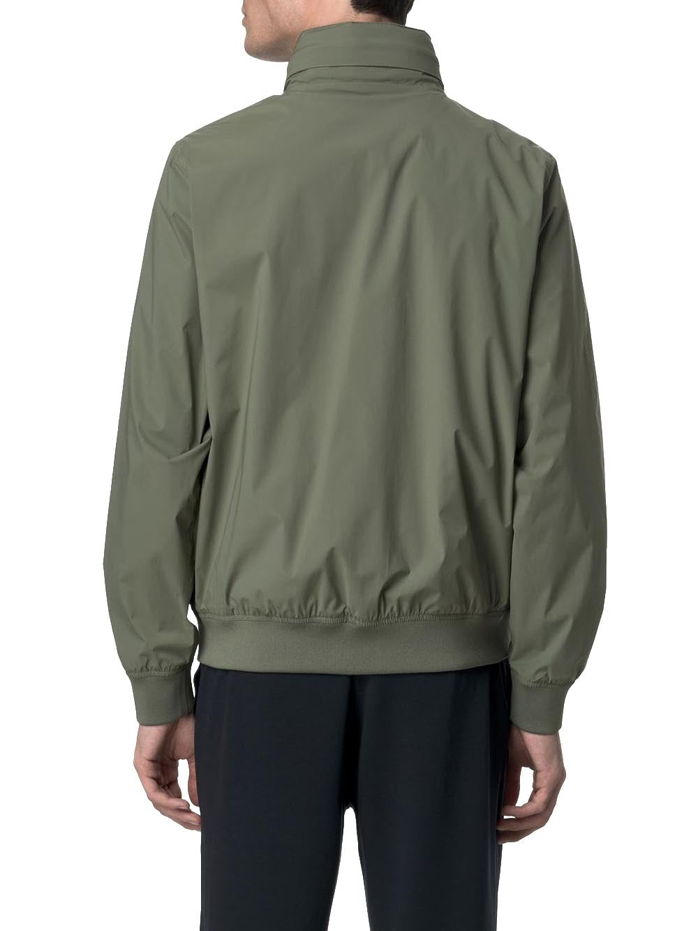 K-Way Giubbino Uomo K3123vw Amaury Stretch Nylon Jersey Verde militare