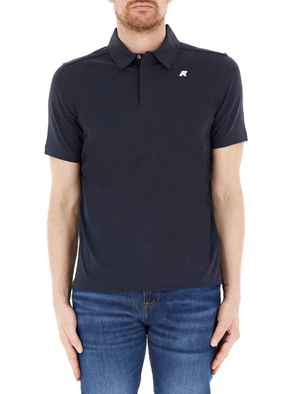 K-Way Polo Uomo K61419w Vincelle Light Stretch Jersey Blu scuro