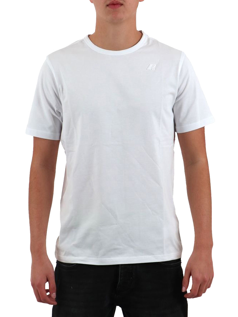 K-Way T-shirt Uomo K71349w Adame Light Stretch Jersey Bianco