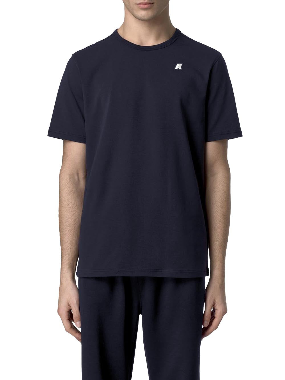 K-Way T-shirt Uomo K71349w Adame Light Stretch Jersey Blu scuro