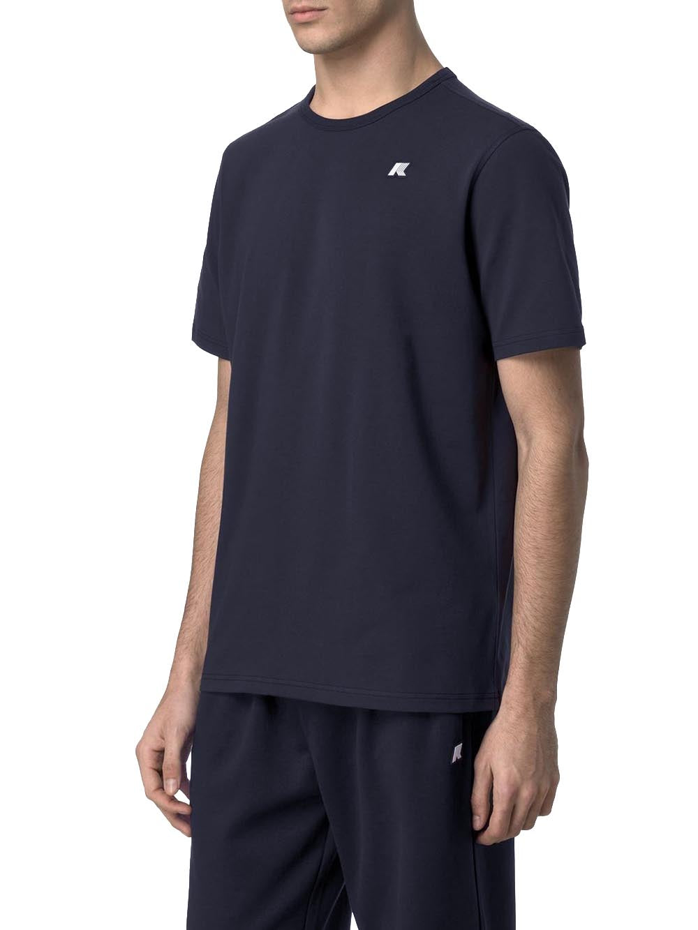 K-Way T-shirt Uomo K71349w Adame Light Stretch Jersey Blu scuro