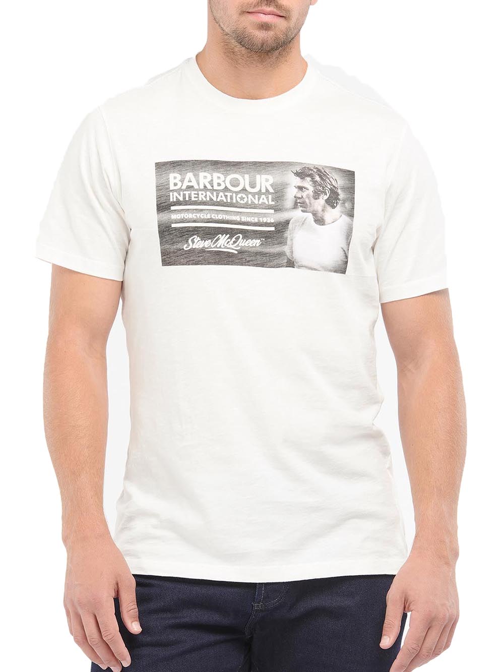 Barbour T-shirt Uomo Mts0931 B.intl Smq Legend Tee Panna