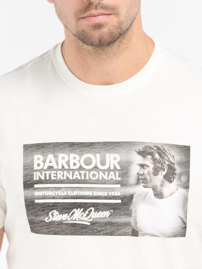 Barbour T-shirt Uomo Mts0931 B.intl Smq Legend Tee Panna