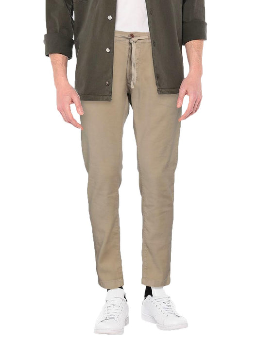 Modfitters Pantalone Uomo Bristol Misto Lino Beige