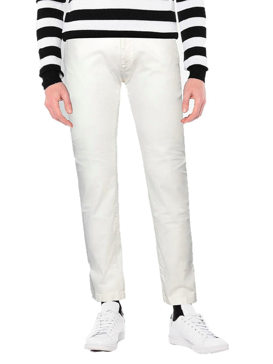 Modfitters Pantalone Uomo Soho Popeline Bianco