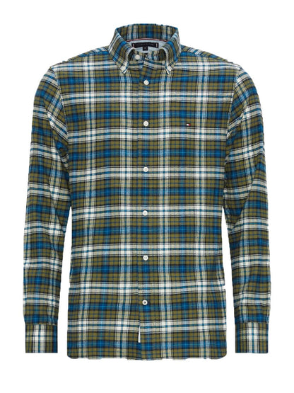 Tommy Hilfiger Camicia Uomo Brushed Tommy Tartan S Shirt Mw0mw32890 Verde