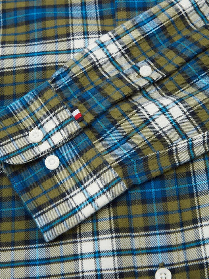 Tommy Hilfiger Camicia Uomo Brushed Tommy Tartan S Shirt Mw0mw32890 Verde