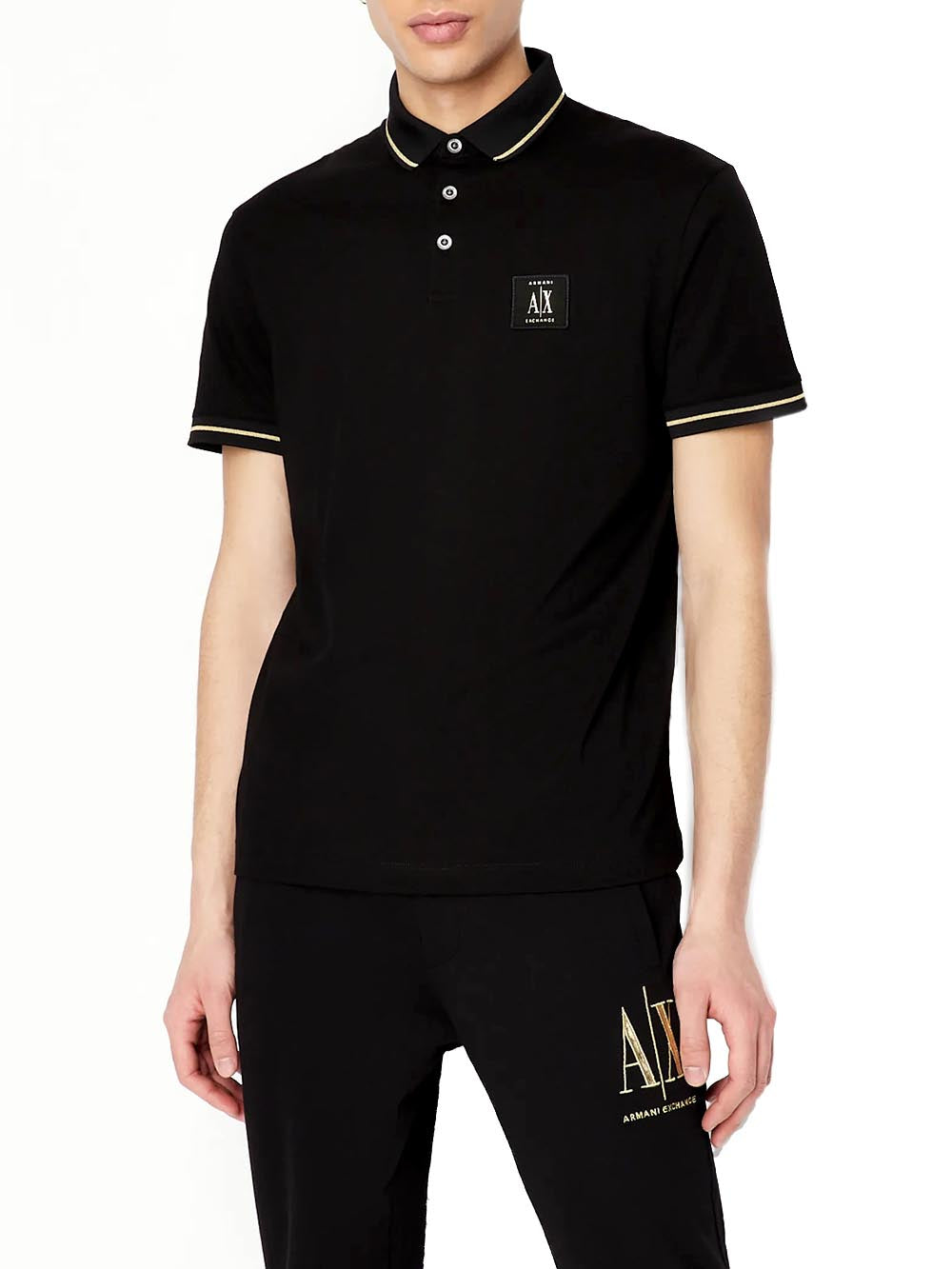 Armani Exchange Polo Uomo 8nzfpq Zjh4z Nero